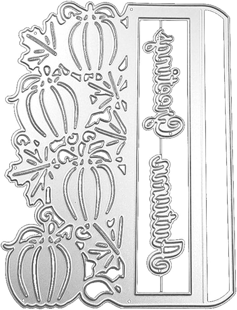 Mvchifay Cutting Dies for Card Making Metal Die-Cuts Scrapbooking Tool Hollow Frame DIY Craft Punch Template Embossing for Paper Album Decor (Pumpkin frame-14.5x11.1cm) - Image 2